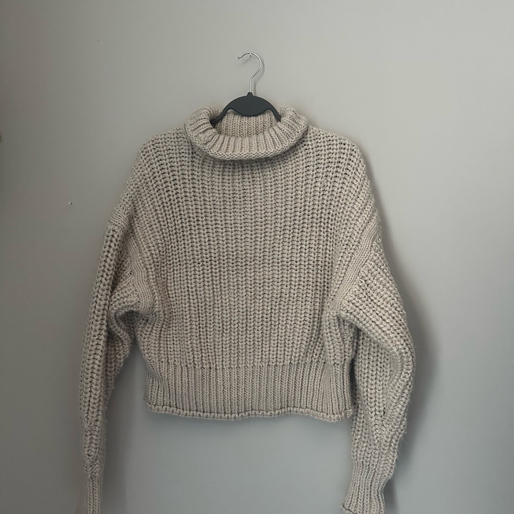 Cream Turtleneck Sweater